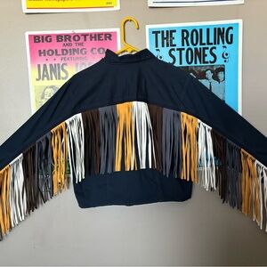 Y2K Vintage Festival Ariat Indigo Tribe Fringe Jacket